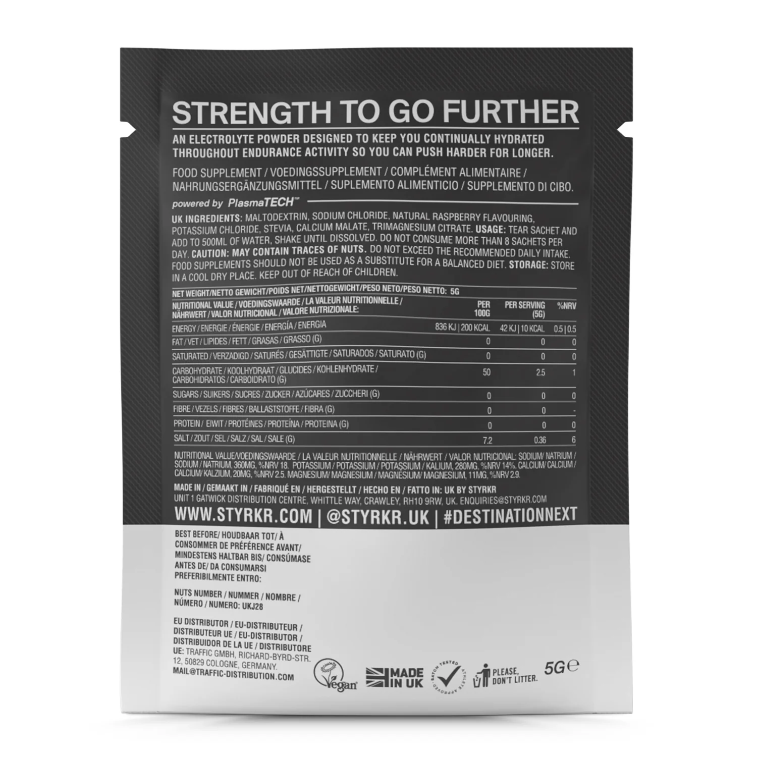 Styrkr - SLT05 Electrolyte Powder - Raspberry & Raspberry Caffeinated - Image 3